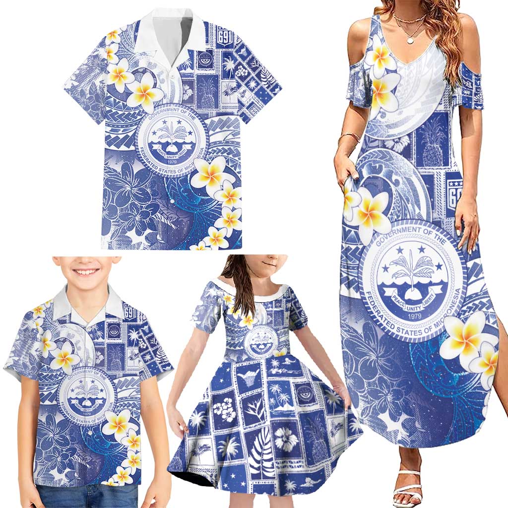 Federated States Of Micronesia Christmas Family Matching Summer Maxi Dress and Hawaiian Shirt Retro Style Bright Version LT05 - Polynesian Pride