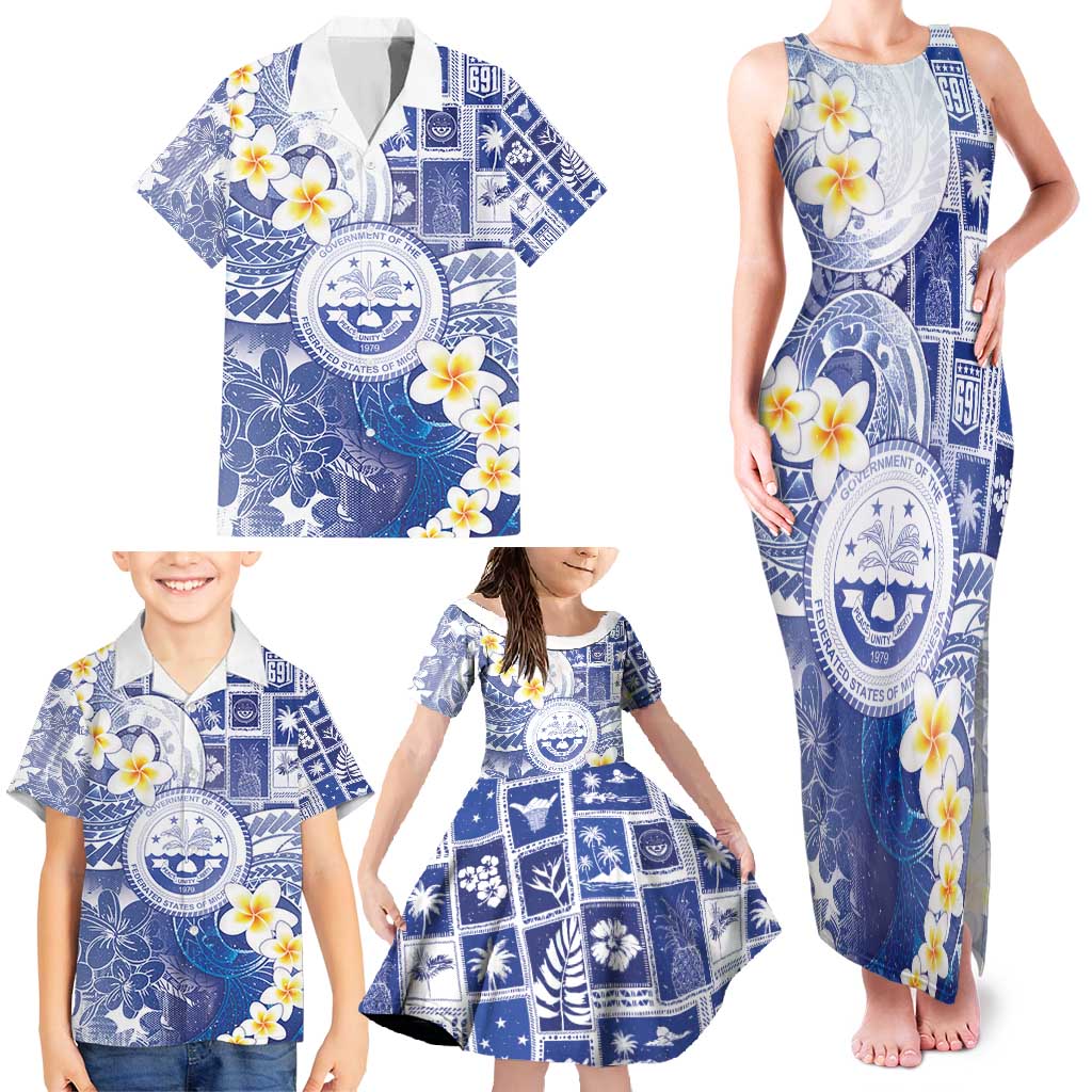 Federated States Of Micronesia Christmas Family Matching Tank Maxi Dress and Hawaiian Shirt Retro Style Bright Version LT05 - Polynesian Pride