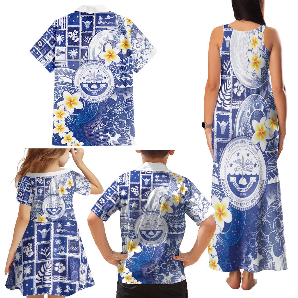 Federated States Of Micronesia Christmas Family Matching Tank Maxi Dress and Hawaiian Shirt Retro Style Bright Version LT05 - Polynesian Pride