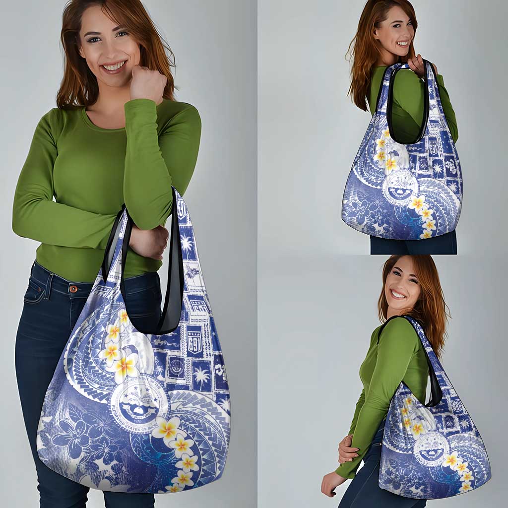 Federated States Of Micronesia Christmas Grocery Bag Retro Style Bright Version - Polynesian Pride