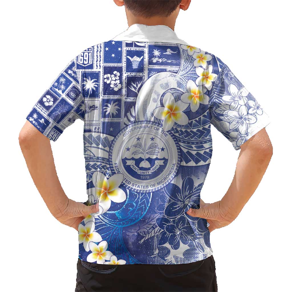 Federated States Of Micronesia Christmas Kid Hawaiian Shirt Retro Style Bright Version - Polynesian Pride