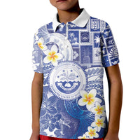 Federated States Of Micronesia Christmas Kid Polo Shirt Retro Style Bright Version LT05 Kid Blue - Polynesian Pride