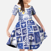 Federated States Of Micronesia Christmas Kid Short Sleeve Dress Retro Style Bright Version - Polynesian Pride