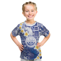 Federated States Of Micronesia Christmas Kid T Shirt Retro Style Bright Version LT05 Blue - Polynesian Pride