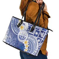 Federated States Of Micronesia Christmas Leather Tote Bag Retro Style Bright Version - Polynesian Pride