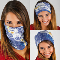 Federated States Of Micronesia Christmas Neck Gaiter Retro Style Bright Version - Polynesian Pride
