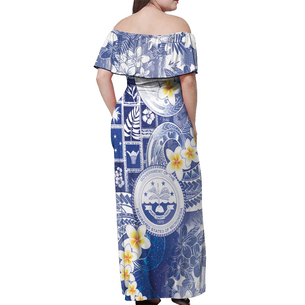 Federated States Of Micronesia Christmas Off Shoulder Maxi Dress Retro Style Bright Version - Polynesian Pride