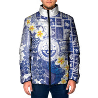 Federated States Of Micronesia Christmas Padded Jacket Retro Style Bright Version LT05 Men Blue - Polynesian Pride