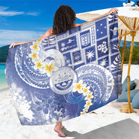 Federated States Of Micronesia Christmas Sarong Retro Style Bright Version LT05 One Size 44 x 66 inches Blue - Polynesian Pride