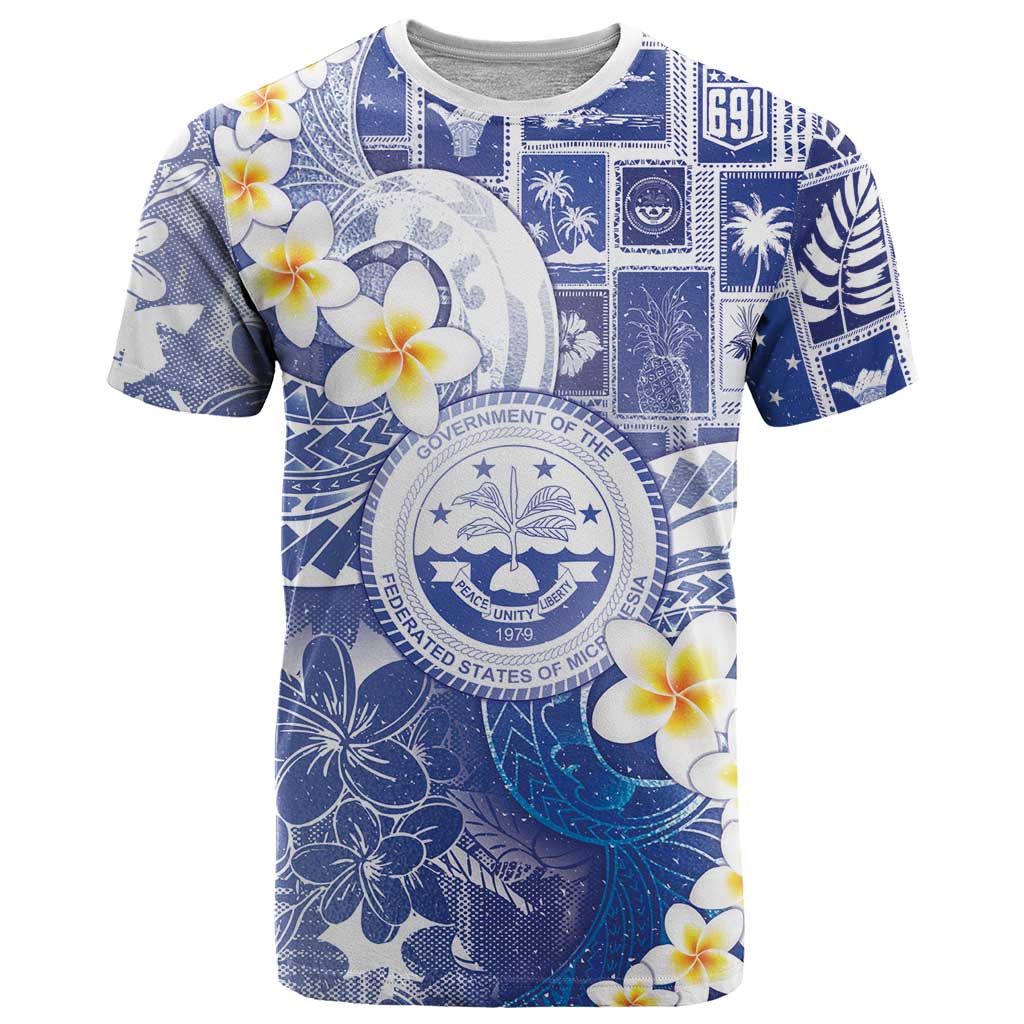 Federated States Of Micronesia Christmas T Shirt Retro Style Bright Version LT05 Blue - Polynesian Pride