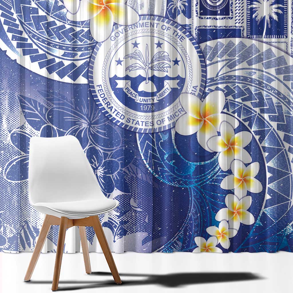 Federated States Of Micronesia Christmas Window Curtain Retro Style Bright Version LT05 - Polynesian Pride