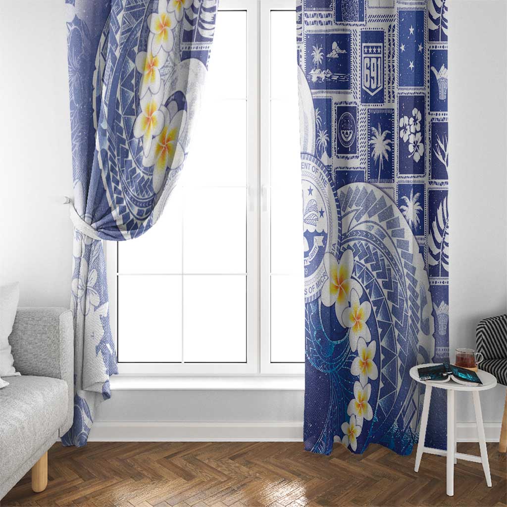 Federated States Of Micronesia Christmas Window Curtain Retro Style Bright Version LT05 - Polynesian Pride