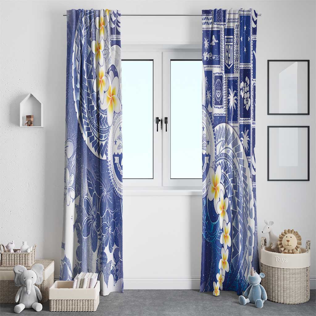 Federated States Of Micronesia Christmas Window Curtain Retro Style Bright Version LT05 - Polynesian Pride
