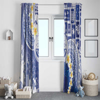 Federated States Of Micronesia Christmas Window Curtain Retro Style Bright Version LT05 - Polynesian Pride