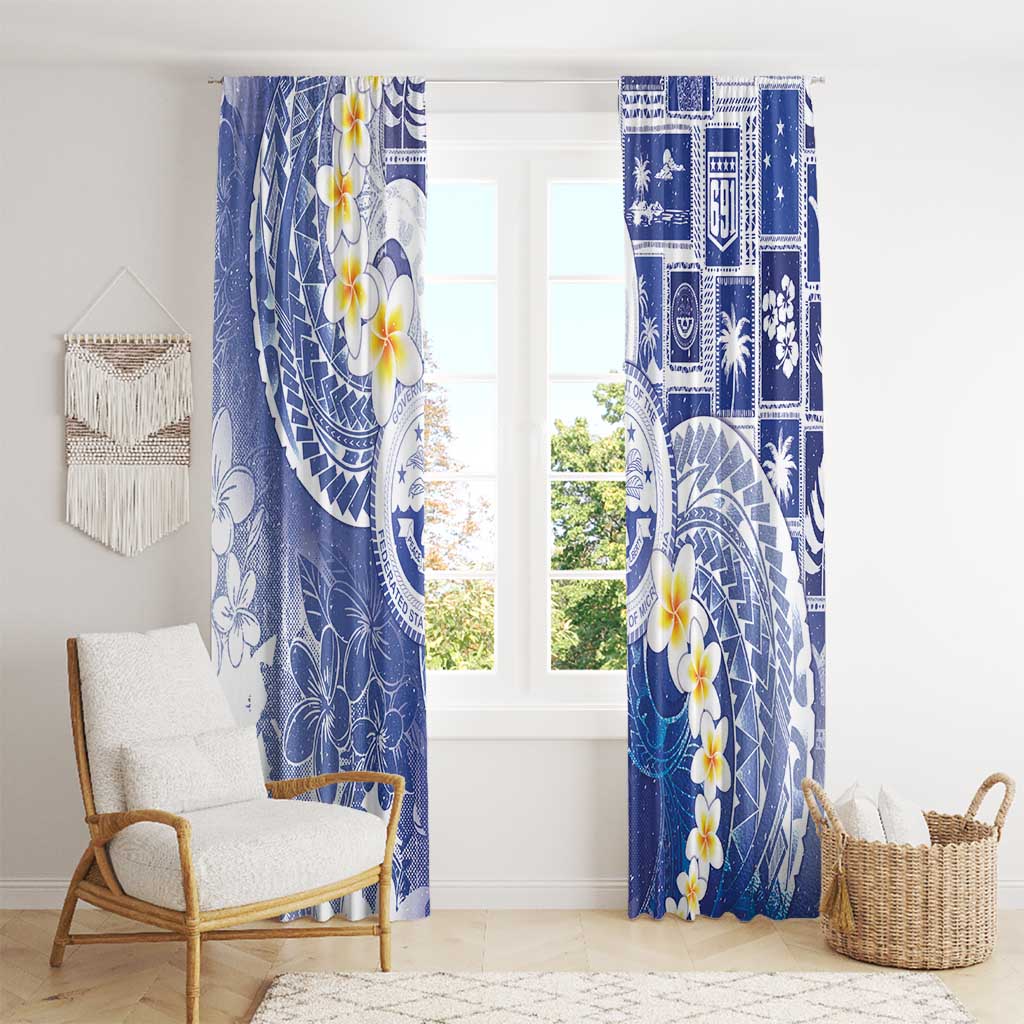 Federated States Of Micronesia Christmas Window Curtain Retro Style Bright Version LT05 - Polynesian Pride