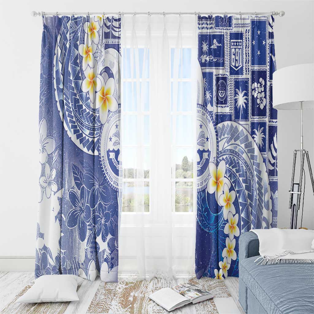Federated States Of Micronesia Christmas Window Curtain Retro Style Bright Version LT05 - Polynesian Pride