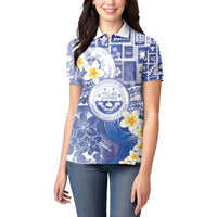Federated States Of Micronesia Christmas Women Polo Shirt Retro Style Bright Version - Polynesian Pride