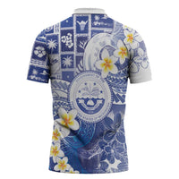 Federated States Of Micronesia Christmas Zipper Polo Shirt Retro Style Bright Version - Polynesian Pride