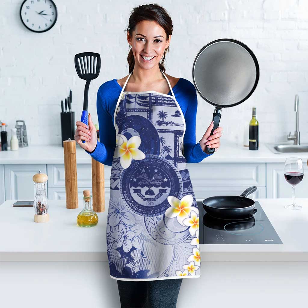 Federated States Of Micronesia Christmas Apron Retro Style Dark Version - Polynesian Pride