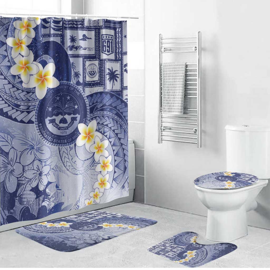 Federated States Of Micronesia Christmas Bathroom Set Retro Style Dark Version LT05 Bathroom Set (4 pcs) Navy - Polynesian Pride