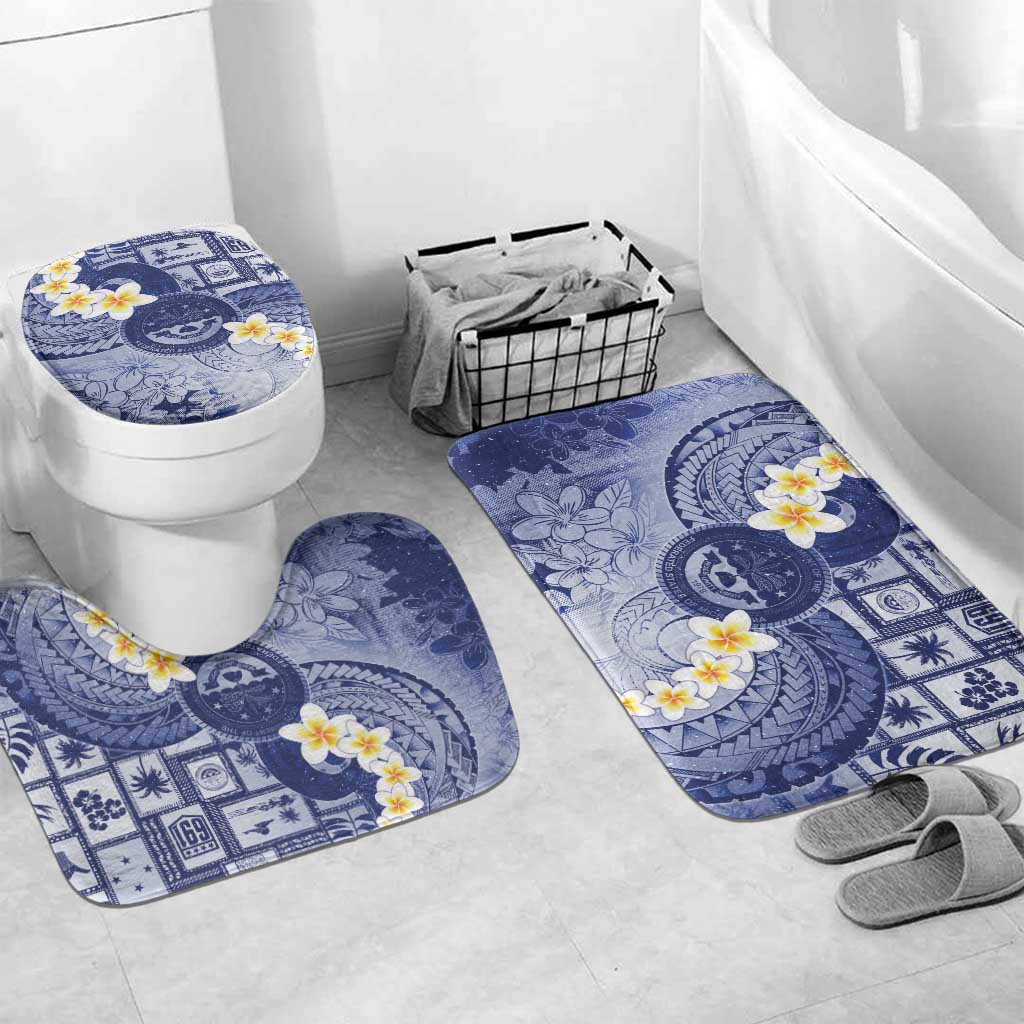 Federated States Of Micronesia Christmas Bathroom Set Retro Style Dark Version LT05 Mat Set Only (3 pcs) One Size Navy - Polynesian Pride