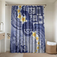 Federated States Of Micronesia Christmas Bathroom Set Retro Style Dark Version LT05 Shower Curtain Only Navy - Polynesian Pride