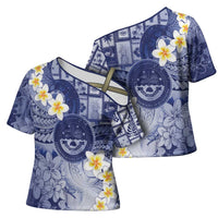 Federated States Of Micronesia Christmas Cross Shoulder Shirt Retro Style Dark Version - Polynesian Pride