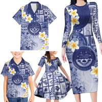 Federated States Of Micronesia Christmas Family Matching Long Sleeve Bodycon Dress and Hawaiian Shirt Retro Style Dark Version LT05 - Polynesian Pride