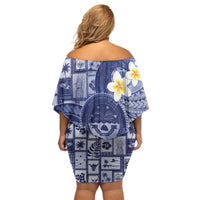 Federated States Of Micronesia Christmas Family Matching Off Shoulder Short Dress and Hawaiian Shirt Retro Style Dark Version LT05 - Polynesian Pride