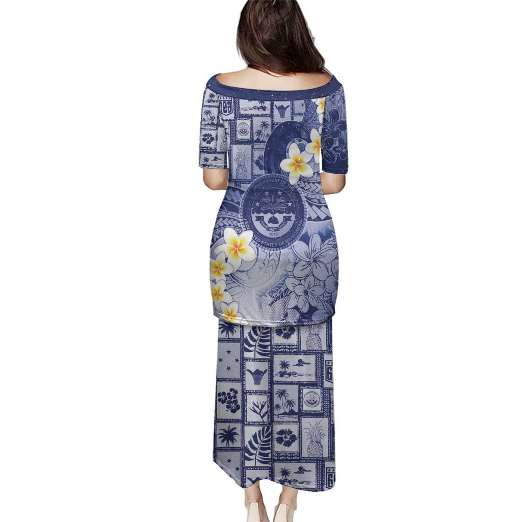 Federated States Of Micronesia Christmas Family Matching Puletasi and Hawaiian Shirt Retro Style Dark Version LT05 - Polynesian Pride