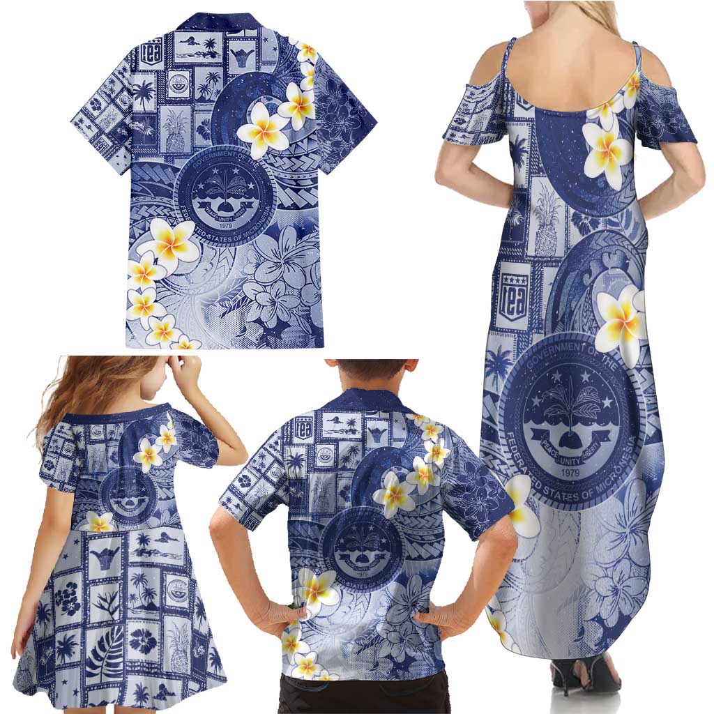 Federated States Of Micronesia Christmas Family Matching Summer Maxi Dress and Hawaiian Shirt Retro Style Dark Version LT05 - Polynesian Pride