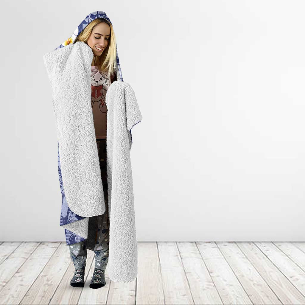 Federated States Of Micronesia Christmas Hooded Blanket Retro Style Dark Version - Polynesian Pride