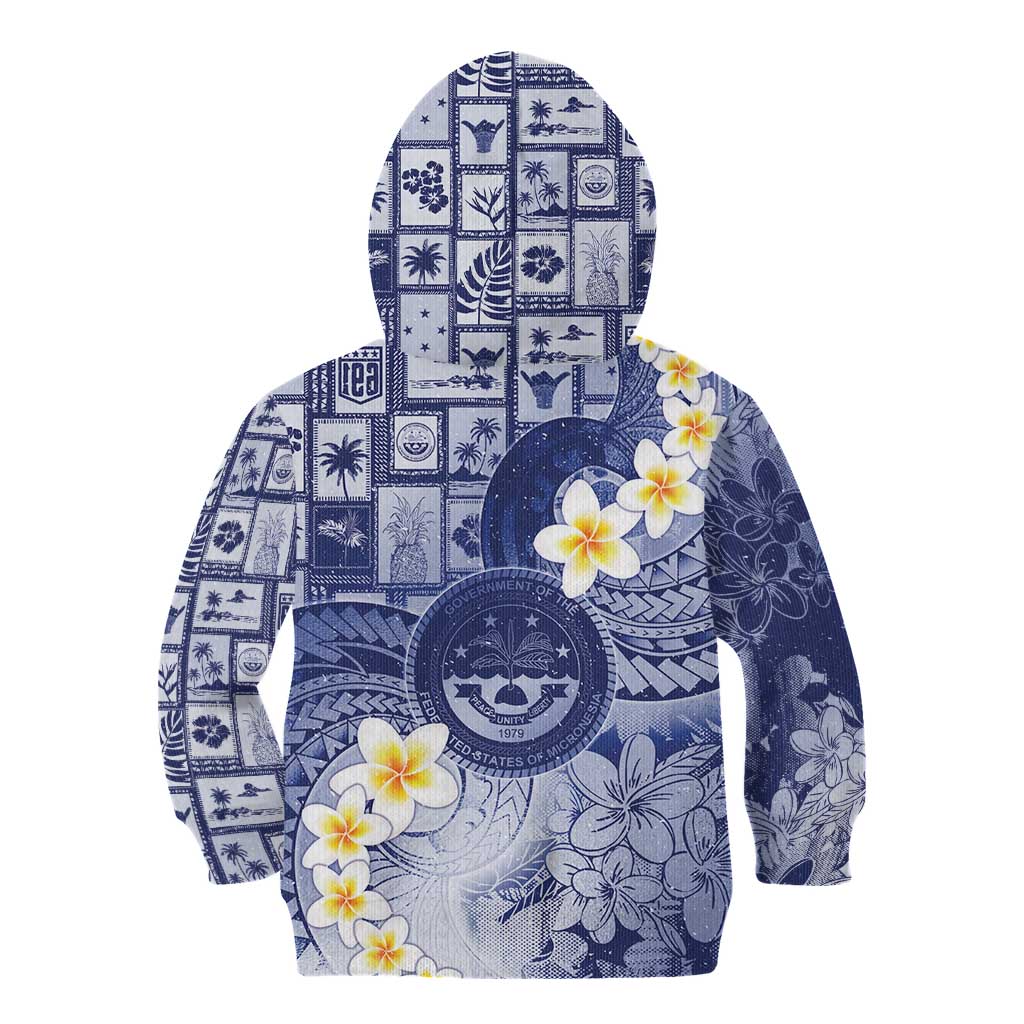 Federated States Of Micronesia Christmas Kid Hoodie Retro Style Dark Version - Polynesian Pride