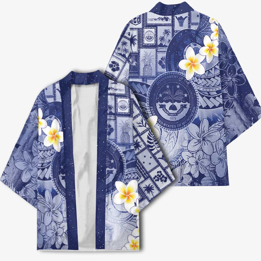 Federated States Of Micronesia Christmas Kimono Retro Style Dark Version LT05 - Polynesian Pride