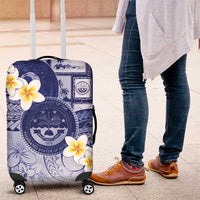Federated States Of Micronesia Christmas Luggage Cover Retro Style Dark Version LT05 Navy - Polynesian Pride