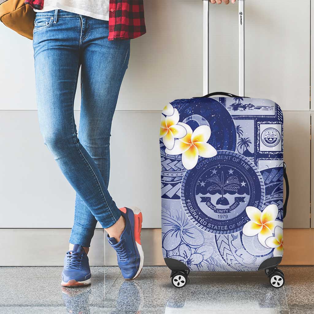 Federated States Of Micronesia Christmas Luggage Cover Retro Style Dark Version LT05 - Polynesian Pride