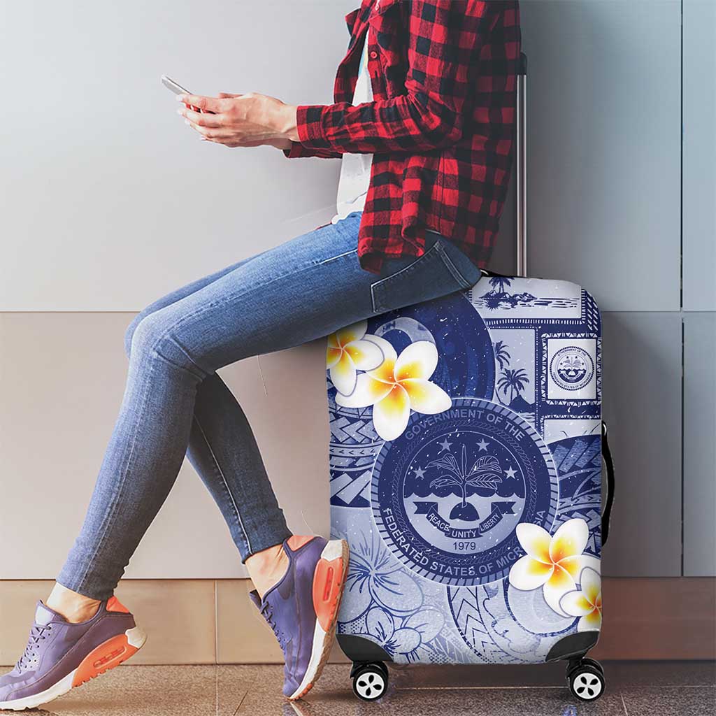 Federated States Of Micronesia Christmas Luggage Cover Retro Style Dark Version LT05 - Polynesian Pride