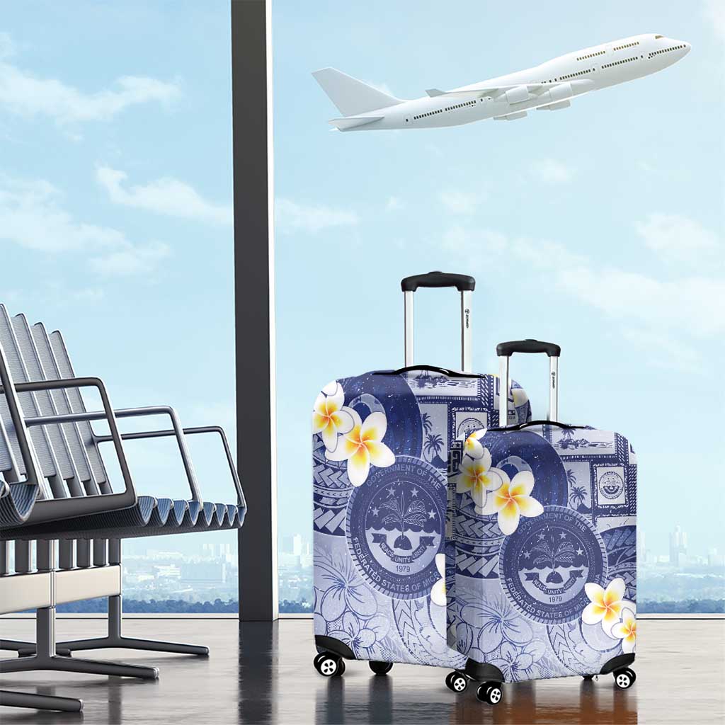 Federated States Of Micronesia Christmas Luggage Cover Retro Style Dark Version LT05 - Polynesian Pride