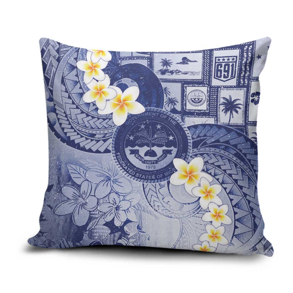 Federated States Of Micronesia Christmas Pillow Cover Retro Style Dark Version LT05 Navy - Polynesian Pride