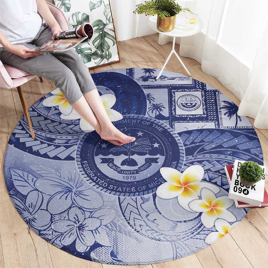 Federated States Of Micronesia Christmas Round Carpet Retro Style Dark Version LT05 - Polynesian Pride