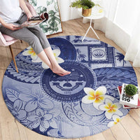 Federated States Of Micronesia Christmas Round Carpet Retro Style Dark Version LT05 - Polynesian Pride