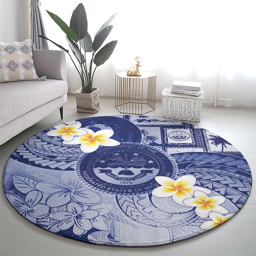 Federated States Of Micronesia Christmas Round Carpet Retro Style Dark Version LT05 - Polynesian Pride