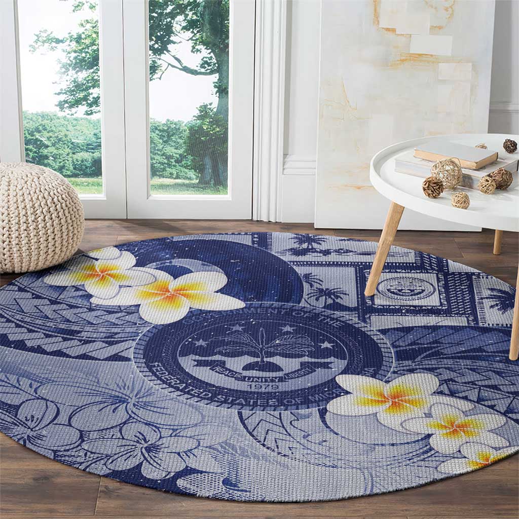 Federated States Of Micronesia Christmas Round Carpet Retro Style Dark Version LT05 - Polynesian Pride