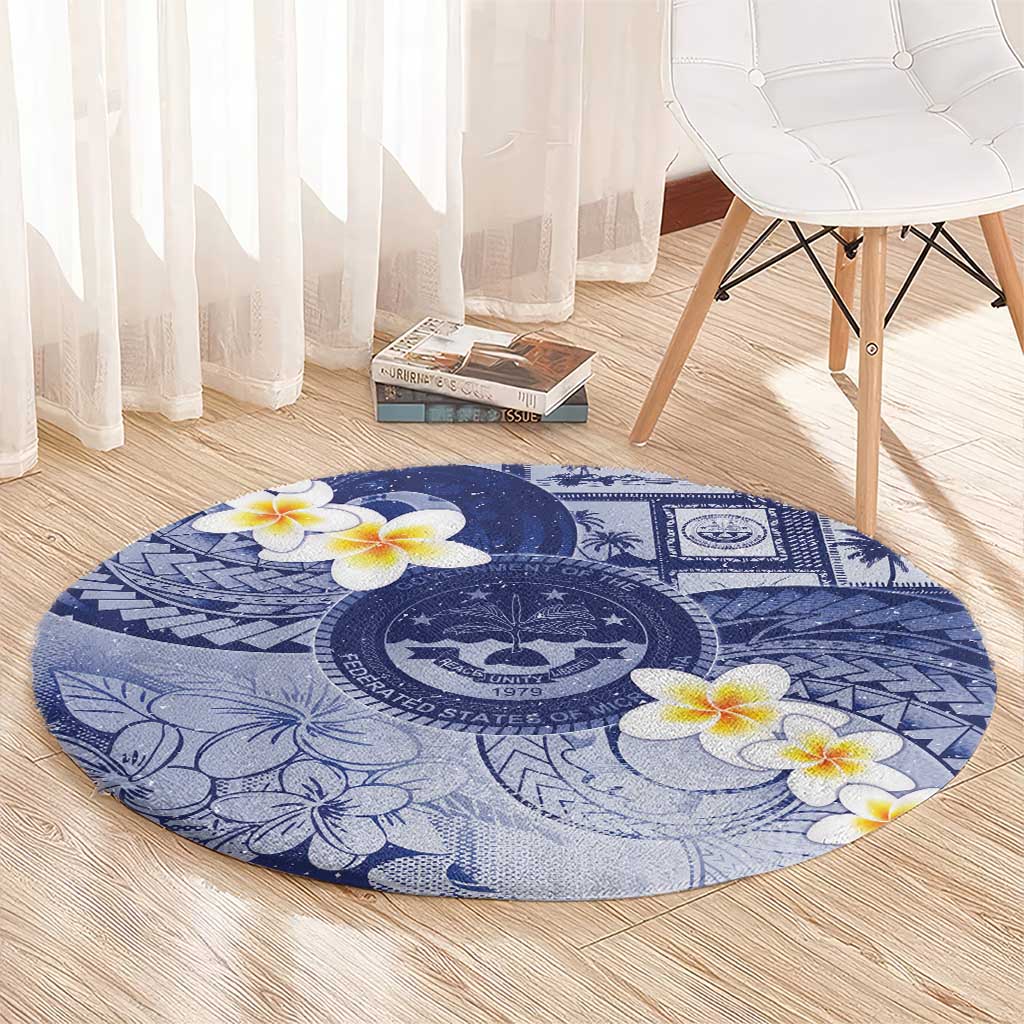 Federated States Of Micronesia Christmas Round Carpet Retro Style Dark Version LT05 - Polynesian Pride