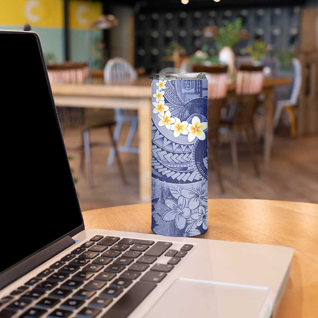Federated States Of Micronesia Christmas Skinny Tumbler Retro Style Dark Version - Polynesian Pride