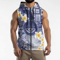Federated States Of Micronesia Christmas Sleeveless Zip Hoodie Retro Style Dark Version LT05 - Polynesian Pride