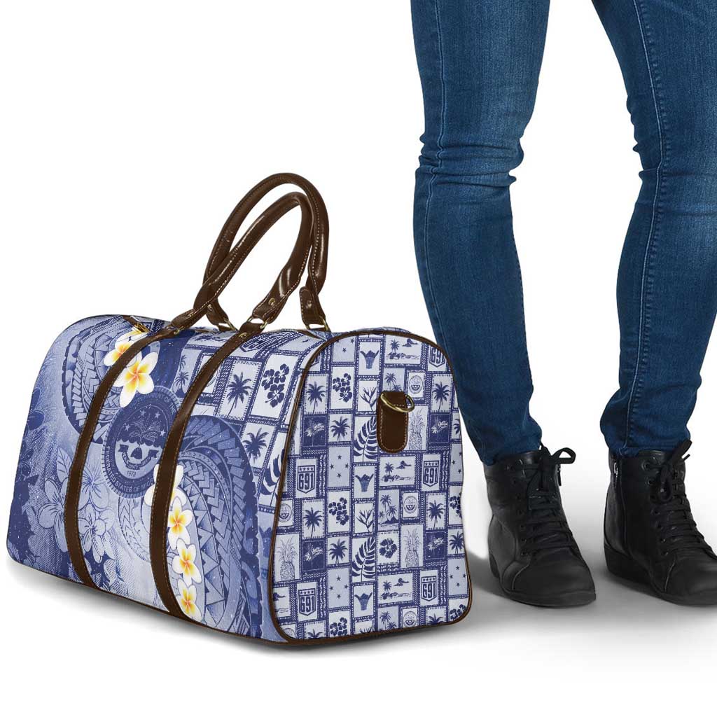 Federated States Of Micronesia Christmas Travel Bag Retro Style Dark Version - Polynesian Pride