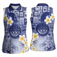 Federated States Of Micronesia Christmas Women Sleeveless Polo Shirt Retro Style Dark Version LT05 - Polynesian Pride