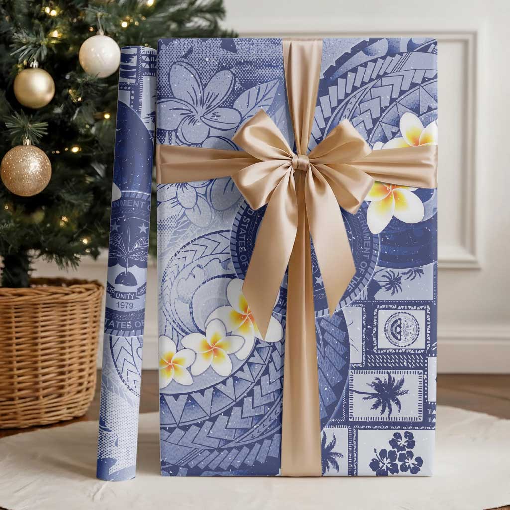 Federated States Of Micronesia Christmas Wrapping Paper Retro Style Dark Version LT05 - Polynesian Pride