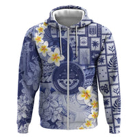 Federated States Of Micronesia Christmas Zip Hoodie Retro Style Dark Version LT05 Zip Hoodie Navy - Polynesian Pride